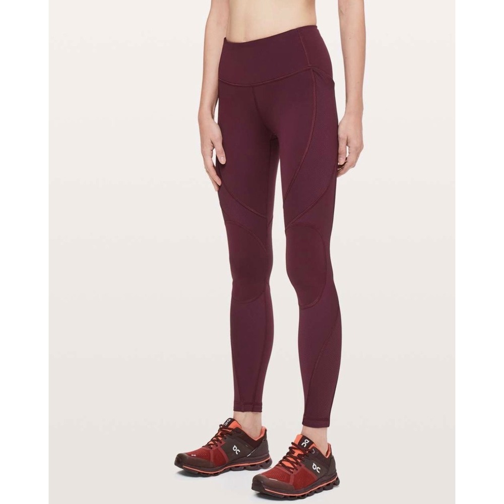 Lululemon On Repeat 7/8 Legging 28" Pockets In Dark Adobe 8 Activewear Running